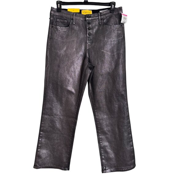 Circus NY High Rise Slim Straight Size 30 Shimmer Stretch Black Silver NWT Sam E - Picture 1 of 11